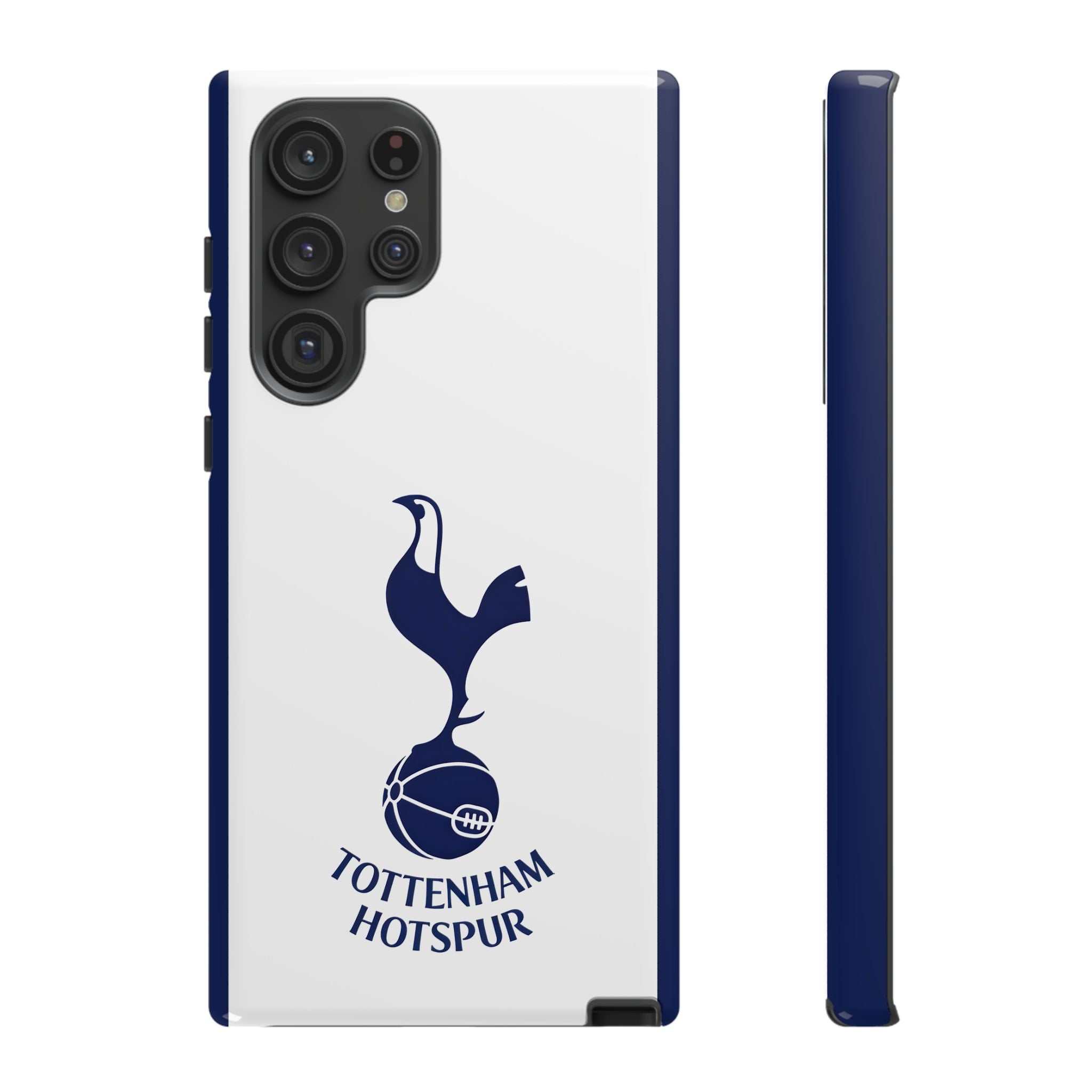 Tottenham FC Magnetic Case for Samsung phone with white navy colors and shock-absorbing dual-layer protection