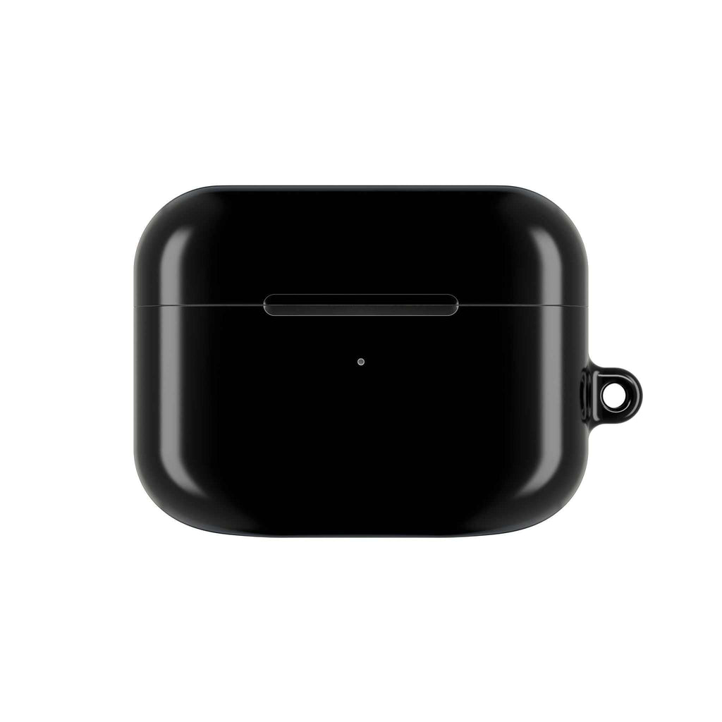 Black AirPods Pro protective hard shell case with glossy finish and secure fit
