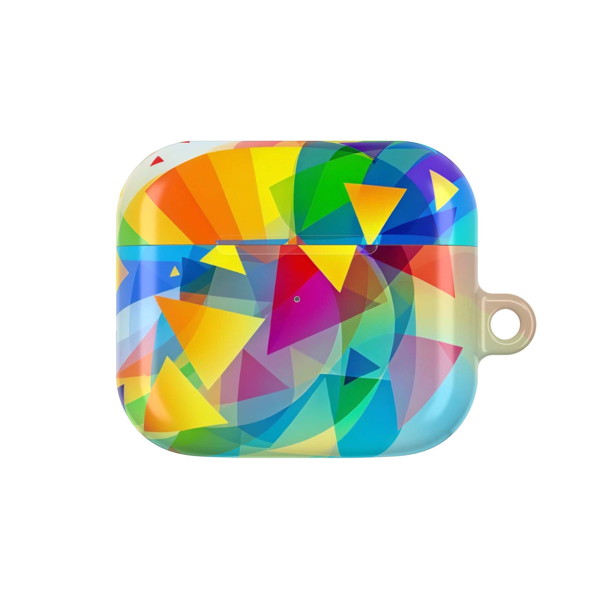 Vibrant Geometric Pride colorful hard shell AirPods Pro protective case with glossy finish and wireless charging compatibility