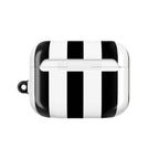 Newcastle Utd FC black and white striped AirPods Pro protective case with durable glossy finish