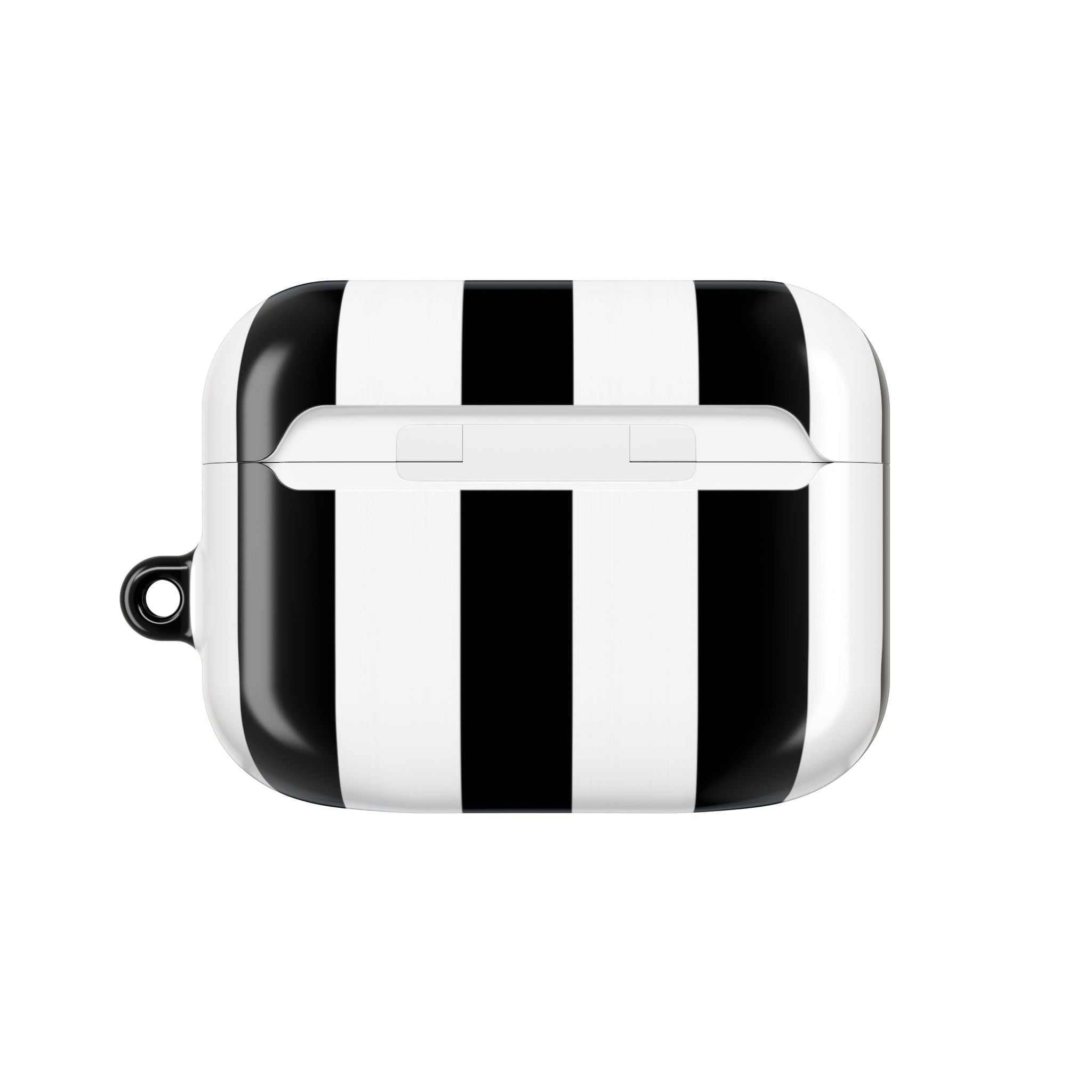 Newcastle Utd FC black and white striped AirPods Pro protective case with durable glossy finish