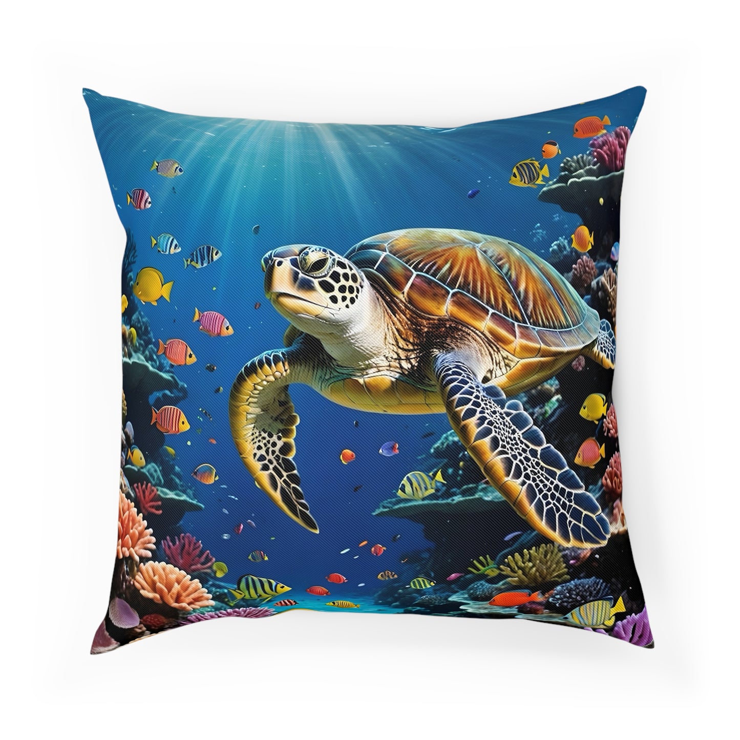 Sea Turtle Cotton Drill Square Cushion