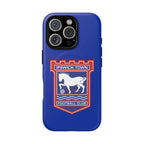 Ipswich Town MagSafe iPhone case in blue with club crest, dual layer protection, and MagSafe compatibility