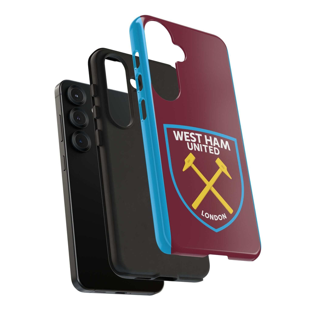 West Ham United Magnetic Samsung Case in claret and blue with dual-layer protection and wireless charging support