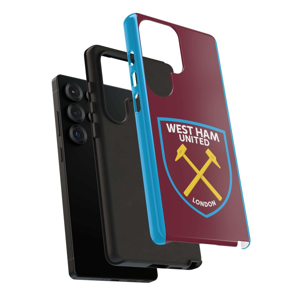 West Ham United magnetic Samsung case with claret and blue colors and official-inspired crest