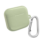 Sage green hard shell AirPods Protective Case with carabiner clip and glossy finish