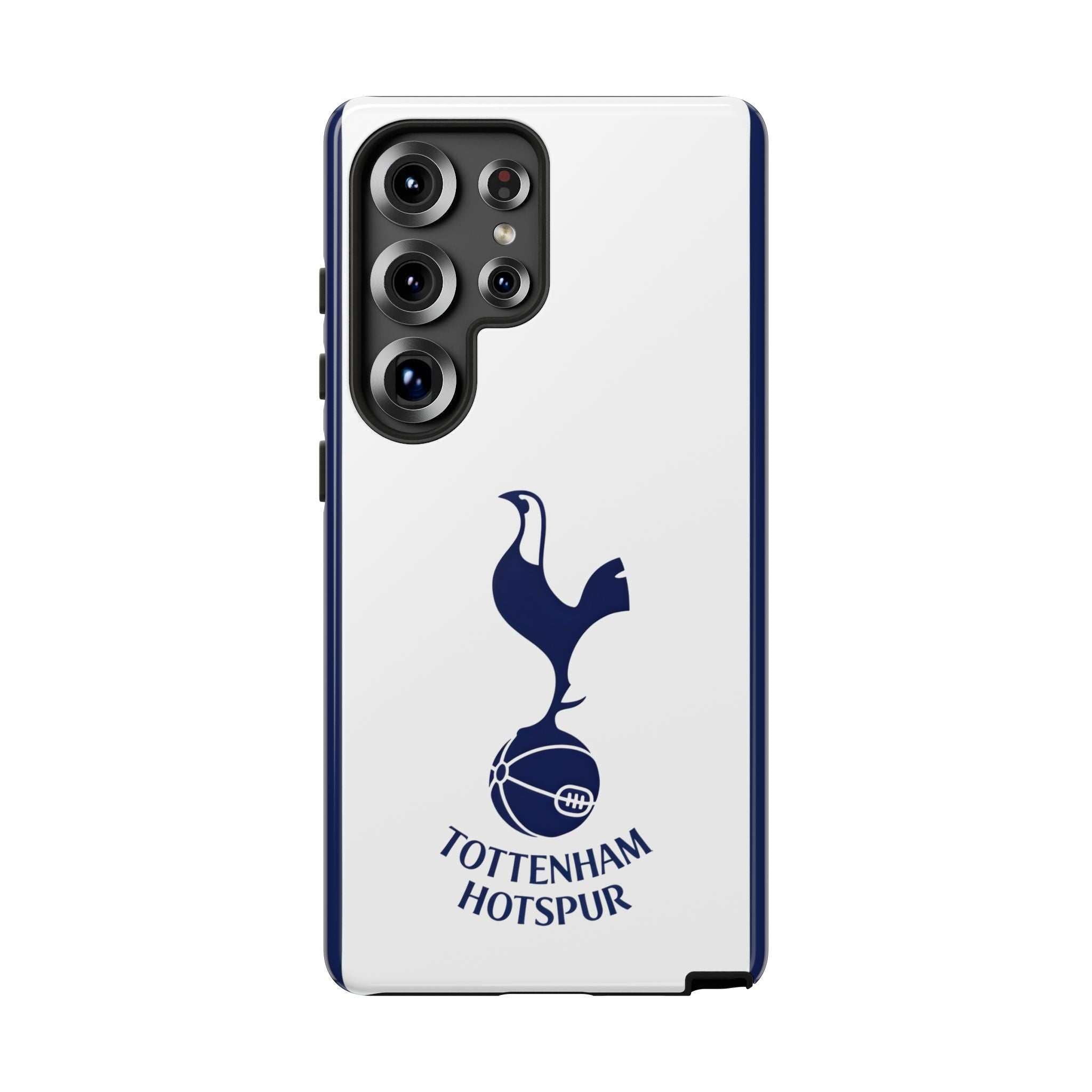 Tottenham FC Magnetic Case Samsung phone cover with white and navy colors and protective dual-layer design