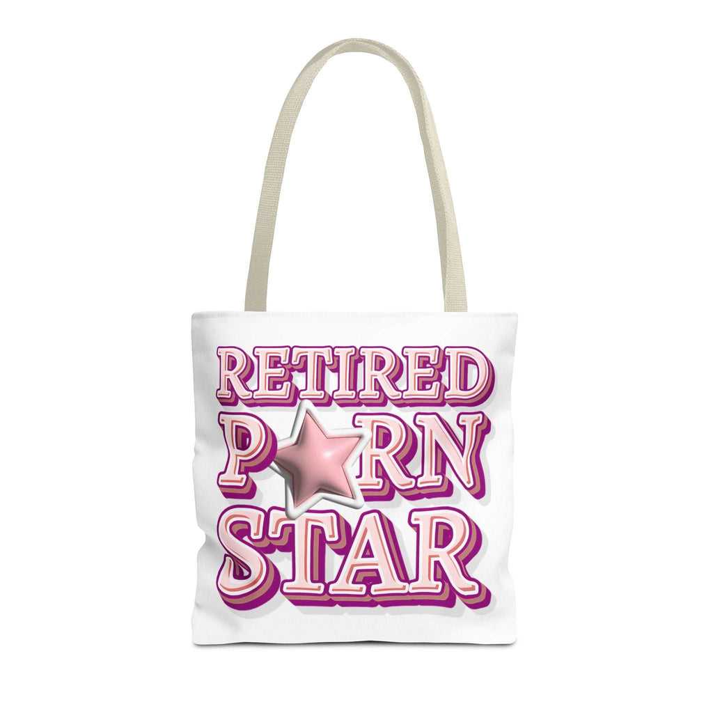 Cheeky Retired Porn Star Tote Bag with durable spun polyester and colorful handles for everyday use