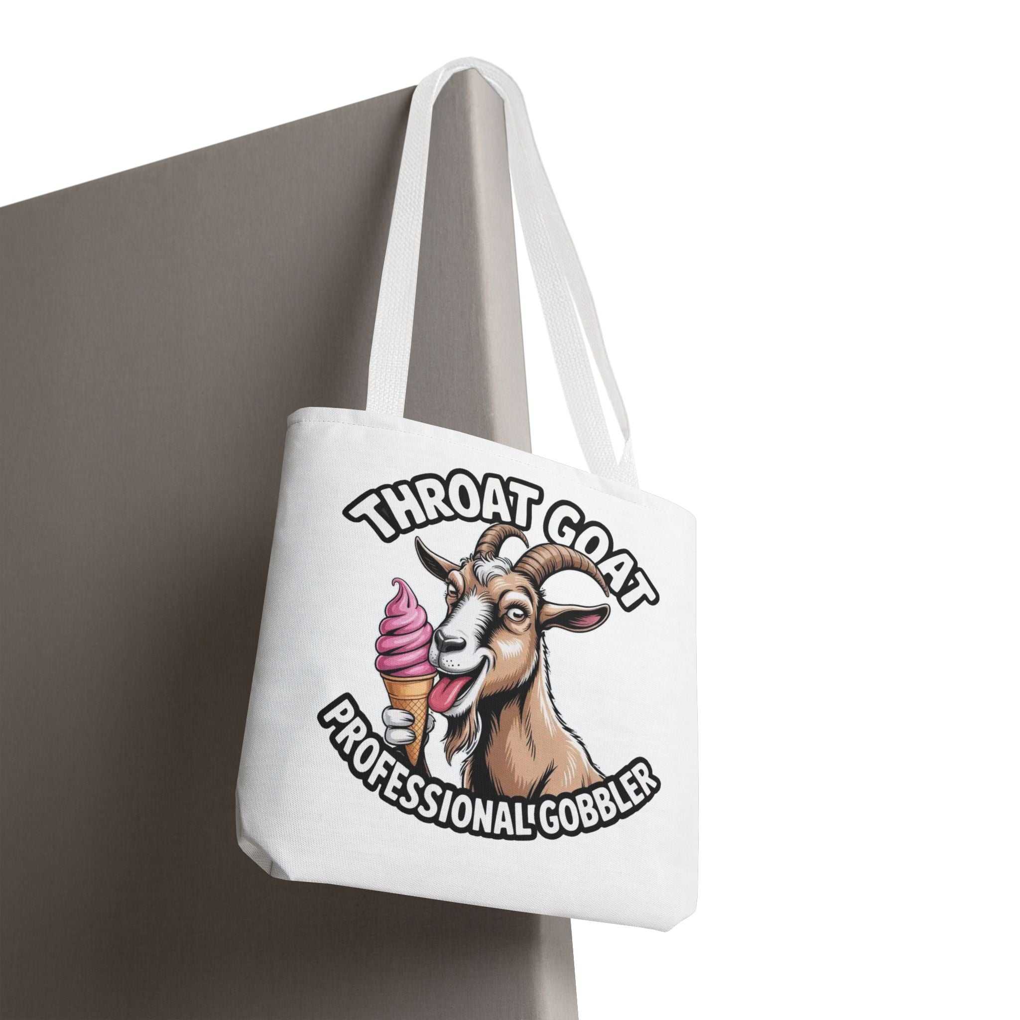 Professional Gobbler Funny Tote Bag with cheeky design, durable spun polyester, multiple sizes and handle color options, perfect for daily use
