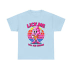 Lick Me Till Ice Cream T-Shirt with playful ice cream graphic on soft cotton fabric