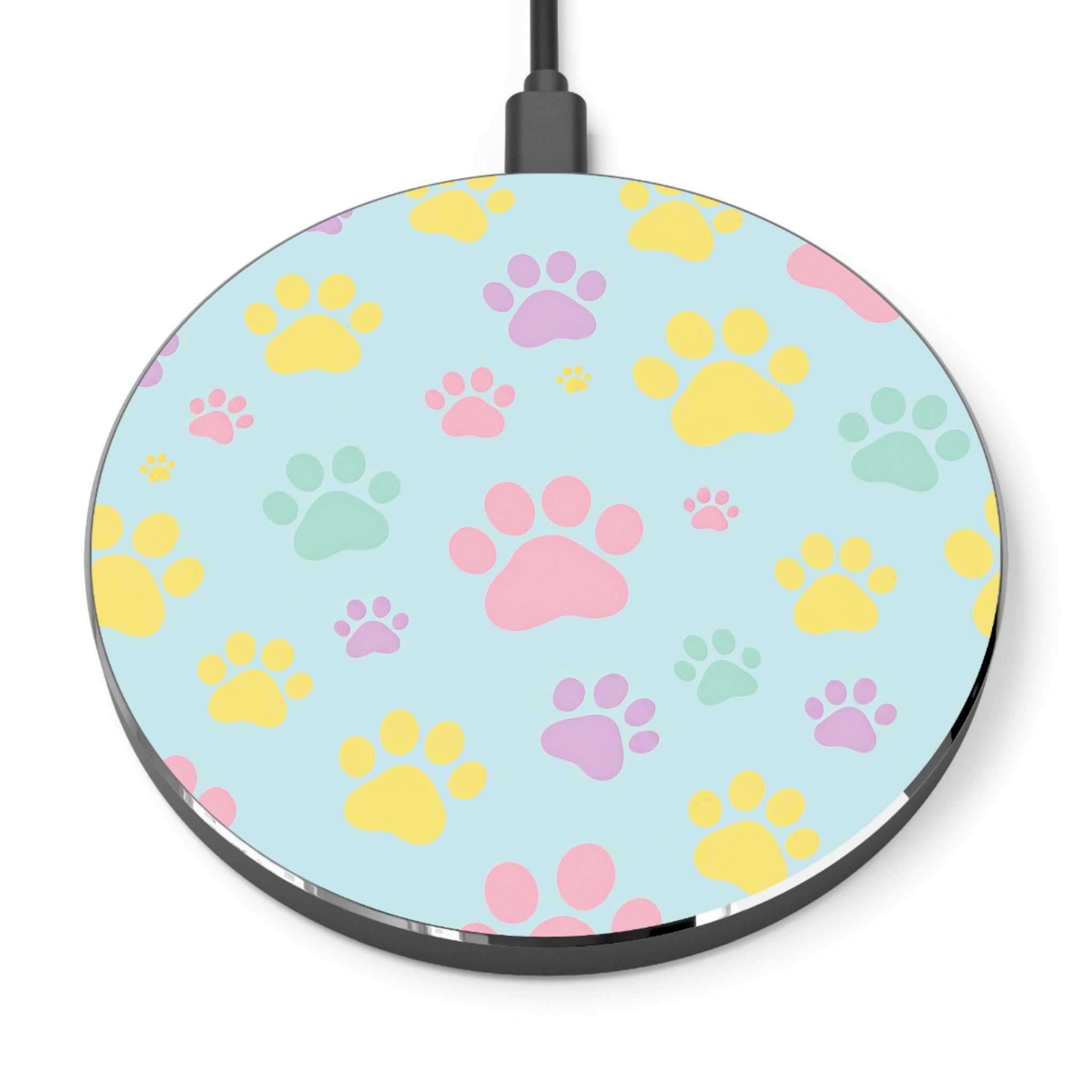 Pastel Doggy Paw Design Wireless Charger