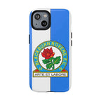 Blackburn Rovers Magsafe iPhone case with blue and white colors and club crest, durable dual-layer protection, MagSafe compatible