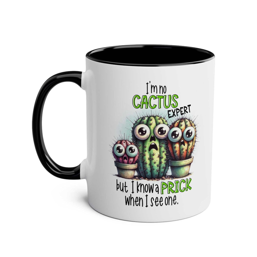 Fun Cactus Expert Coffee Mug with sassy cactus design and glossy finish