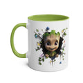 Baby Groot themed coffee mug with glossy finish and colorful design, microwave and dishwasher safe