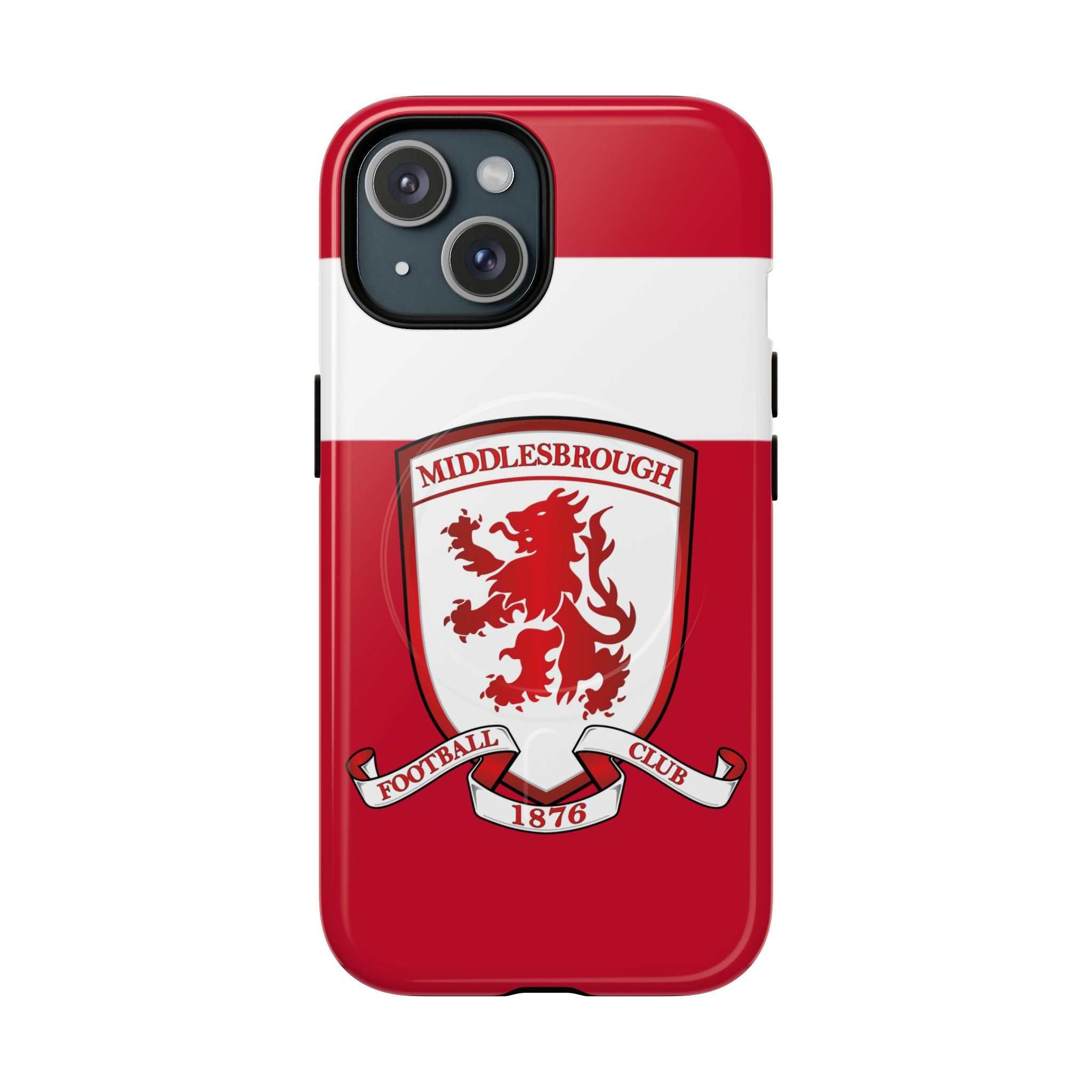 Middlesbrough MagSafe iPhone case in red with club crest and dual-layer protection
