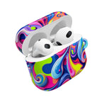 Vibrant Colour Splash protective AirPods case with colorful swirling pattern, durable hard shell, and glossy finish for AirPods and AirPods Pro.