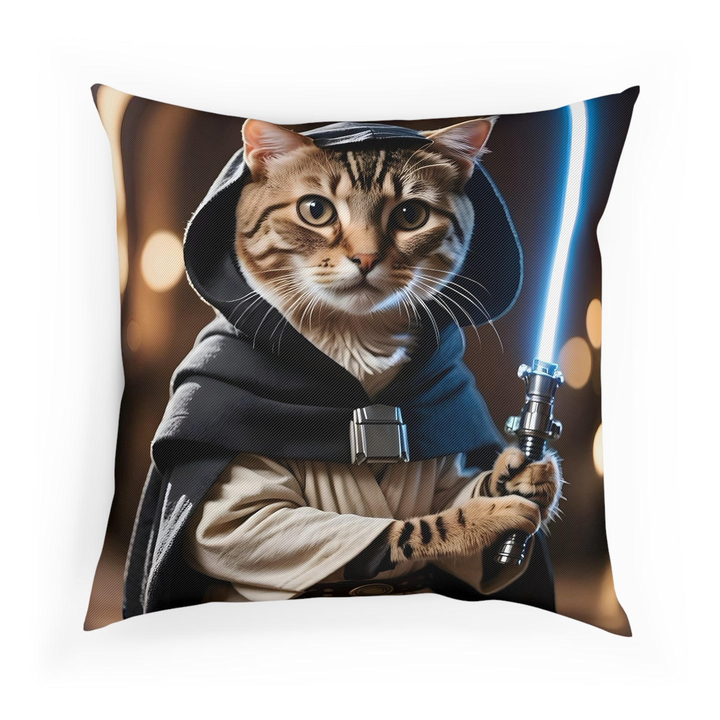 Jedi Cat Cotton Drill Square Cushion