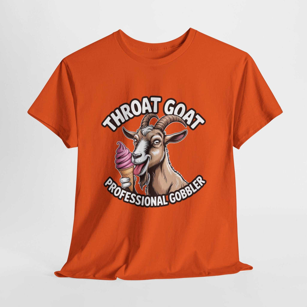 Black Throat Goat T-Shirt with bold, edgy text design, made from soft, breathable cotton for comfort and style