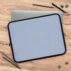 Misty Blue Laptop Sleeve made of durable neoprene with soft foam lining, dual zipper, lightweight and waterproof protection for laptops.
