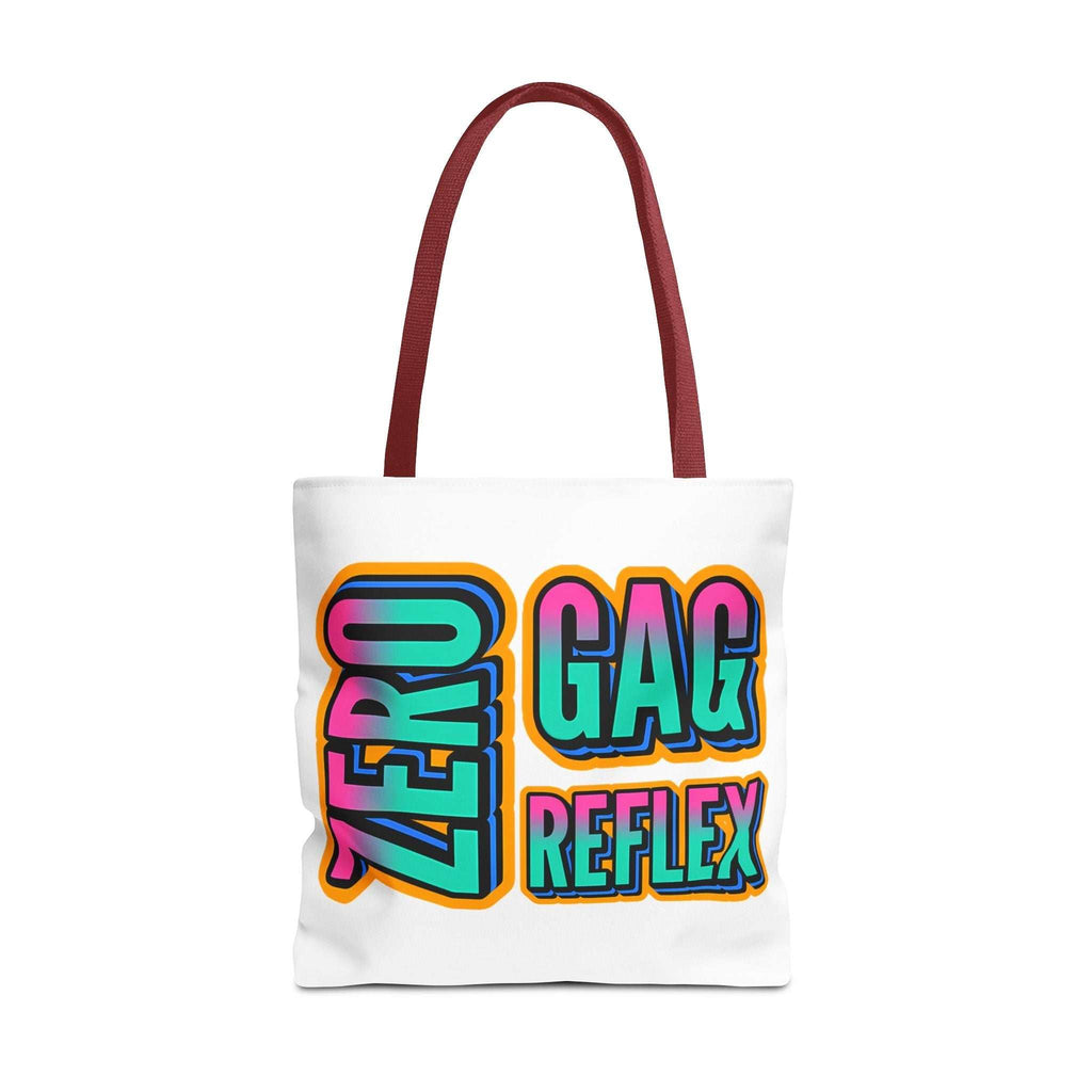 Zero Gag Reflex Tote Bag with cheeky design, durable spun polyester, multiple sizes and handle colors