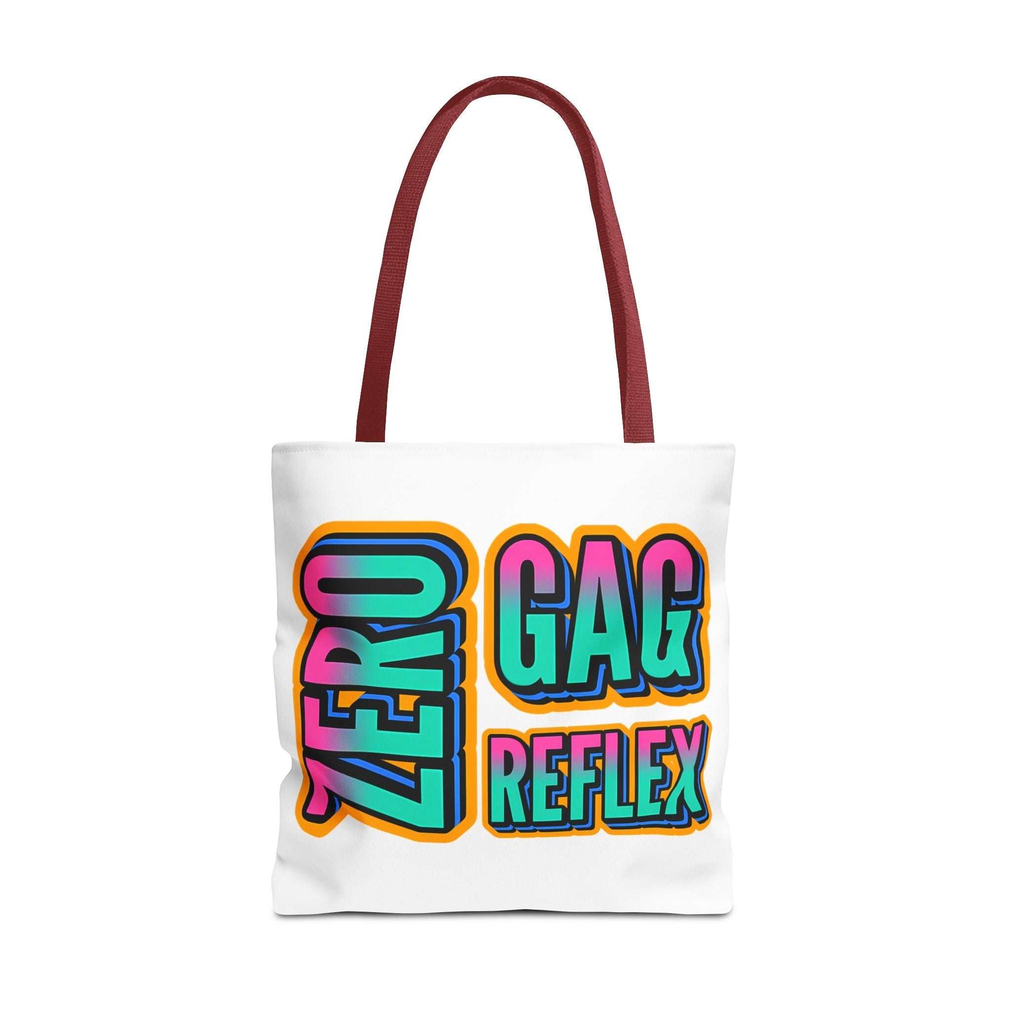 Zero Gag Reflex Tote Bag with cheeky design, durable spun polyester, multiple sizes and handle colors