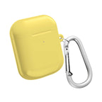 Lemon yellow hard shell protective case for AirPods and AirPods Pro with carabiner clip