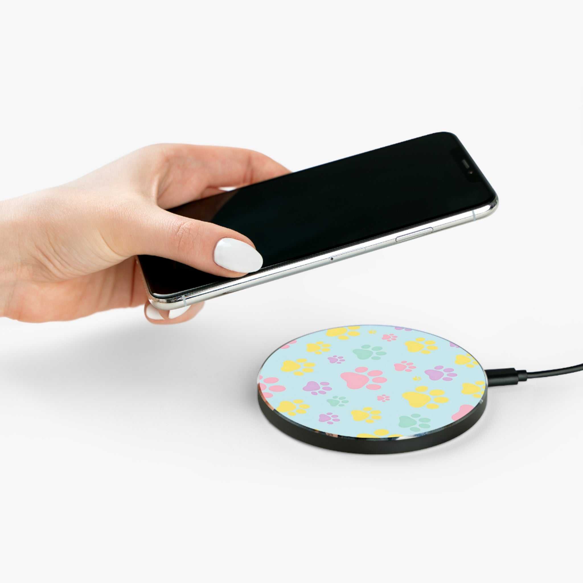 Pastel Doggy Paw Design Wireless Charger