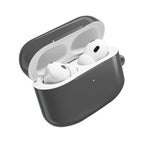 Gunmetal grey hard shell AirPods protective case with glossy finish and slim lightweight design