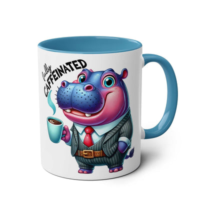 Fun Sarcastic Coffee Mug with hippo graphic, available in 7 colors, 11oz ceramic, glossy finish.