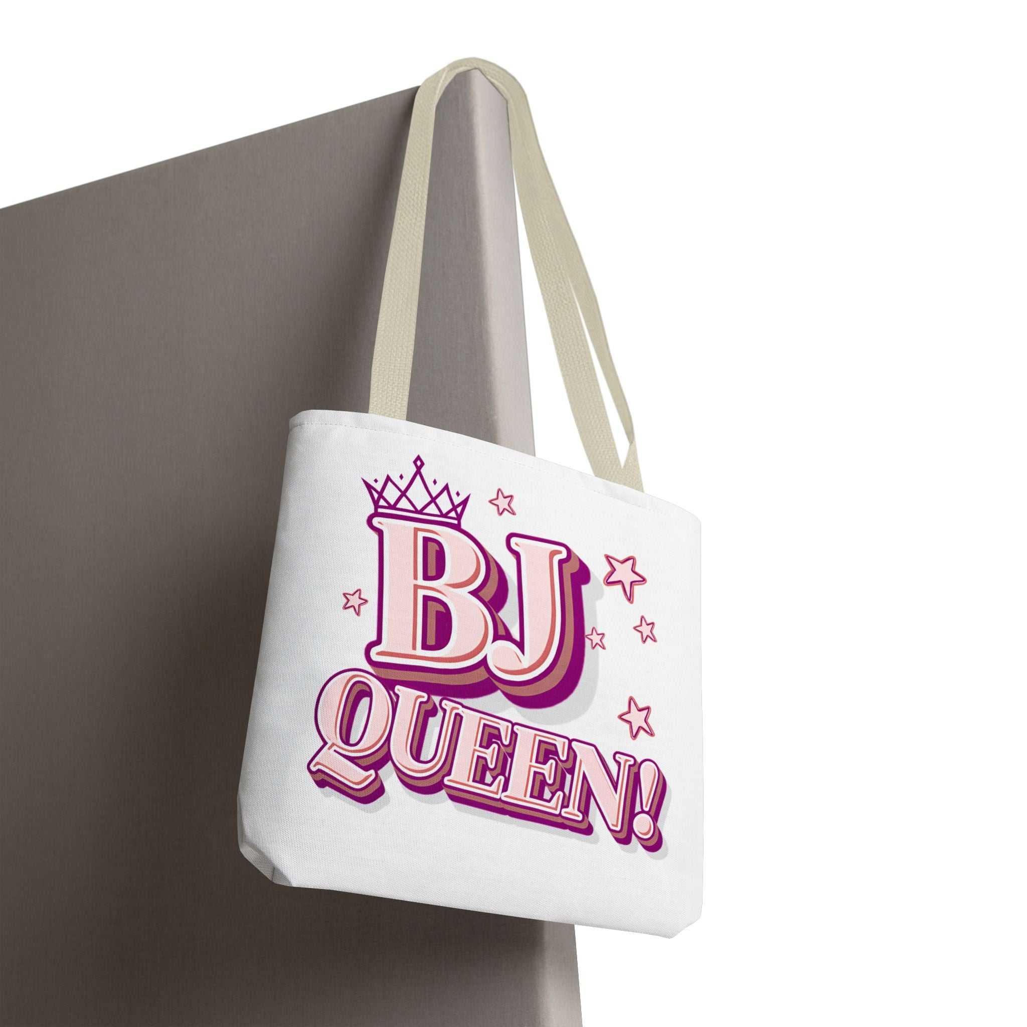 Cheeky BJ Queen Tote Bag in durable spun polyester with multiple handle colors and sizes