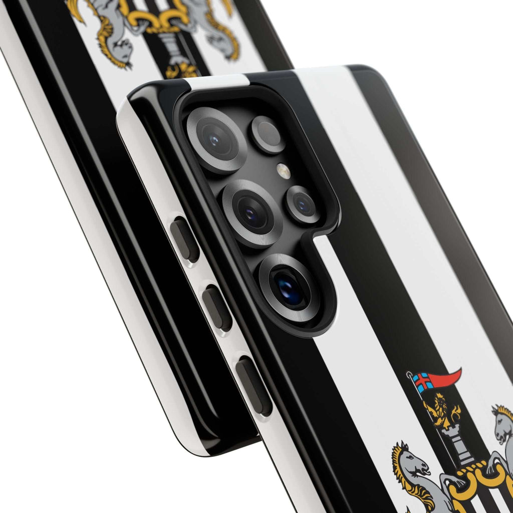Newcastle United Magnetic Samsung phone case with black and white colors and dual-layer protection