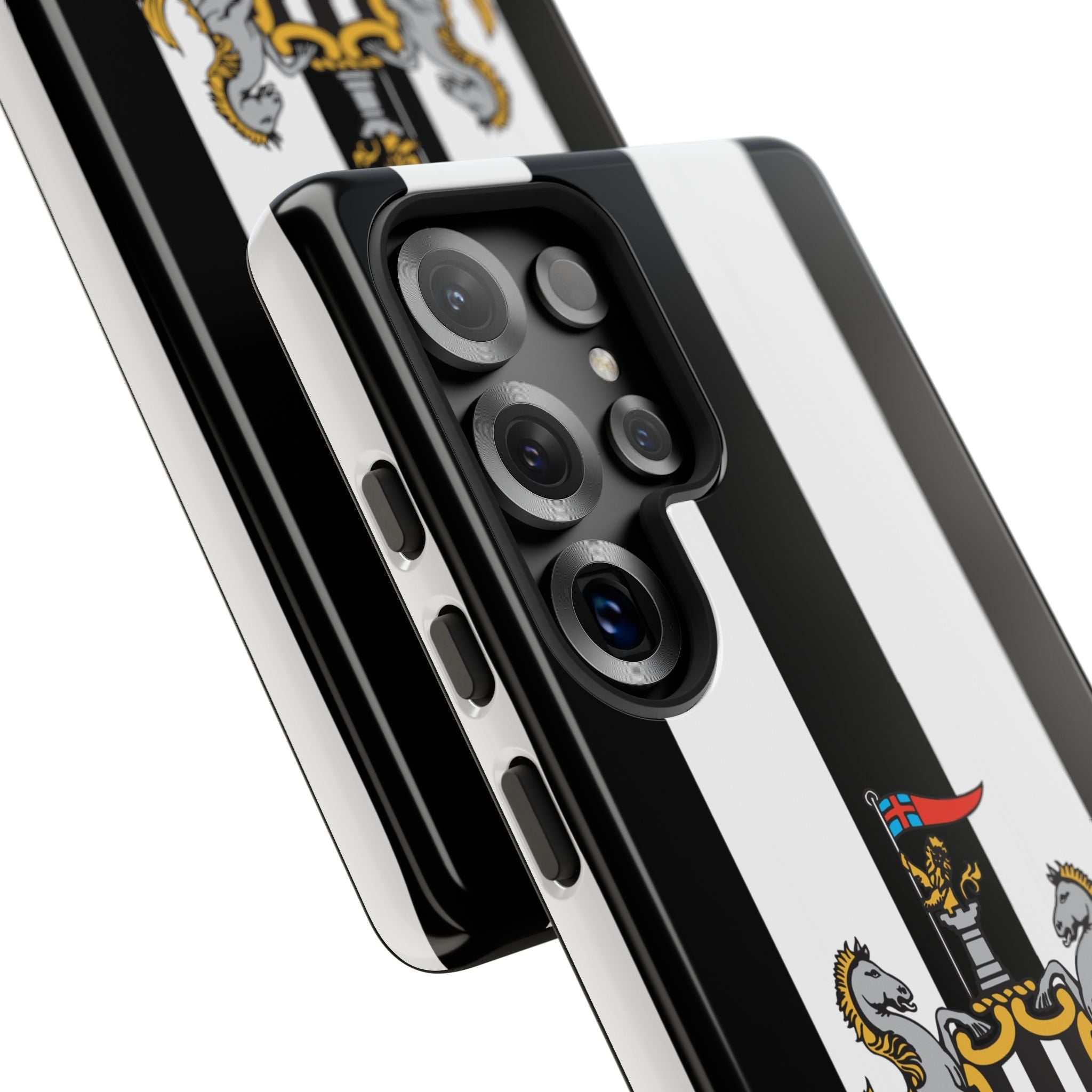 Newcastle United Magnetic Samsung phone case with black and white colors and dual-layer protection