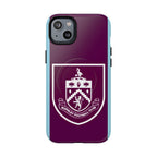 Burnley FC MagSafe iPhone Case with claret blue colors and club crest, dual-layer protection, and MagSafe compatibility