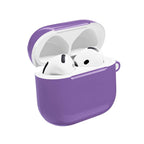 Purple hard shell protective case for AirPods and AirPods Pro with glossy finish and wireless charging compatibility