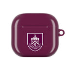 Burnley FC AirPods protective case in claret with club crest, durable and wireless charging compatible