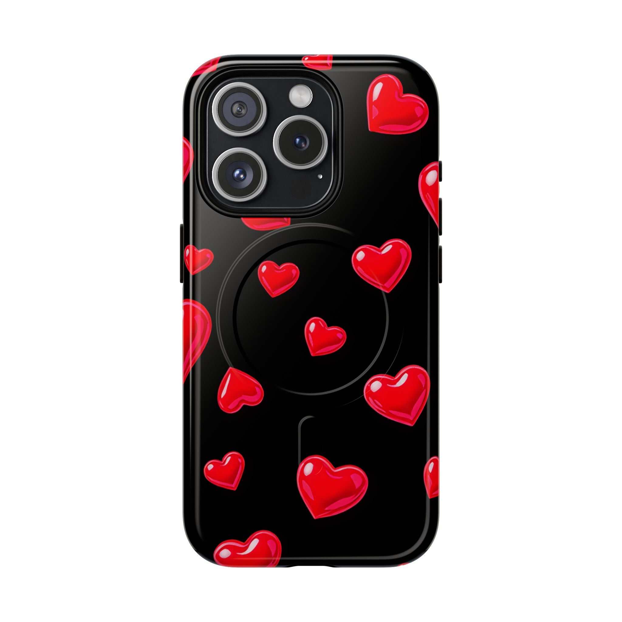 Black Hearts iPhone Magsafe Phone Case