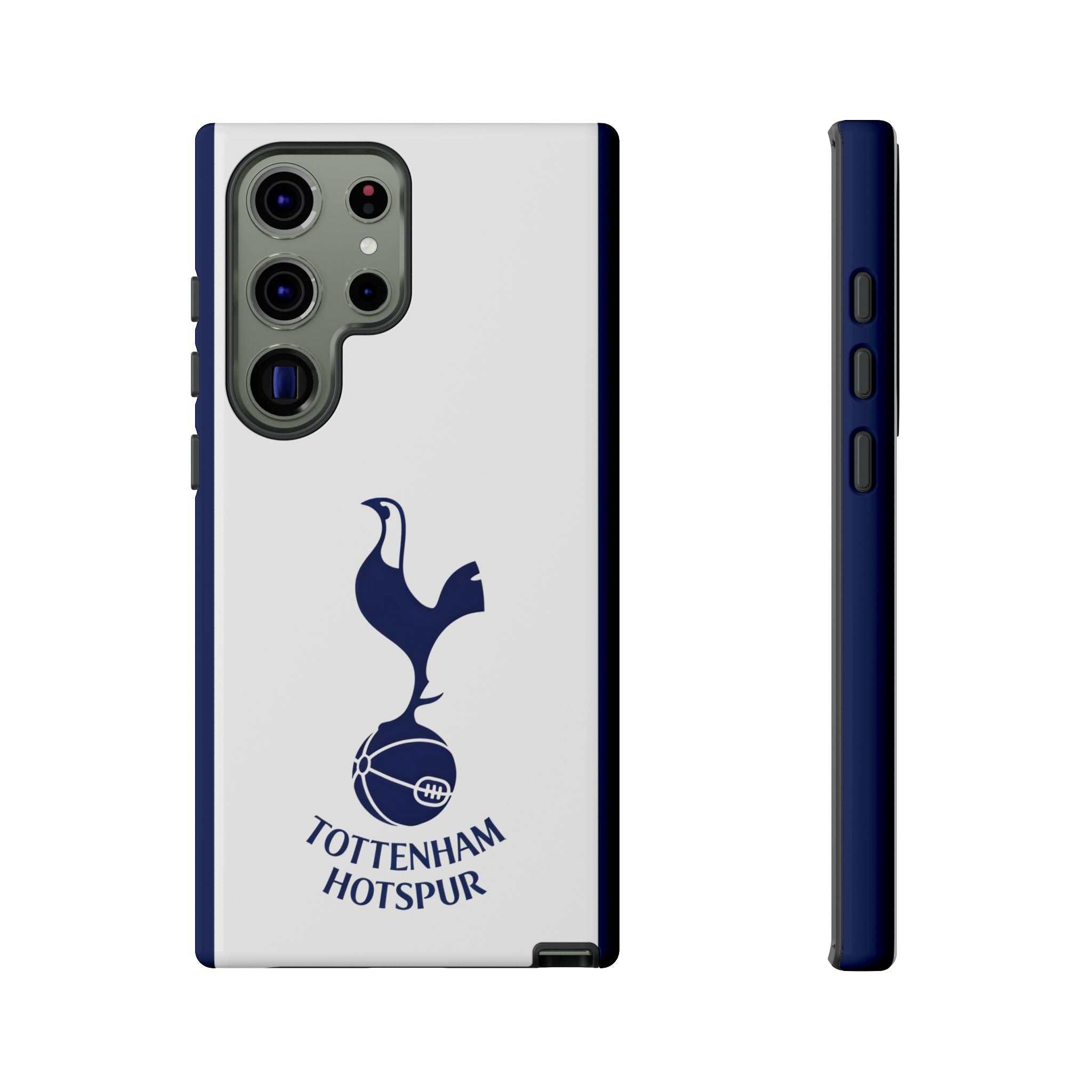 Tottenham FC magnetic Samsung phone case with dual-layer protection and wireless charging compatibility.