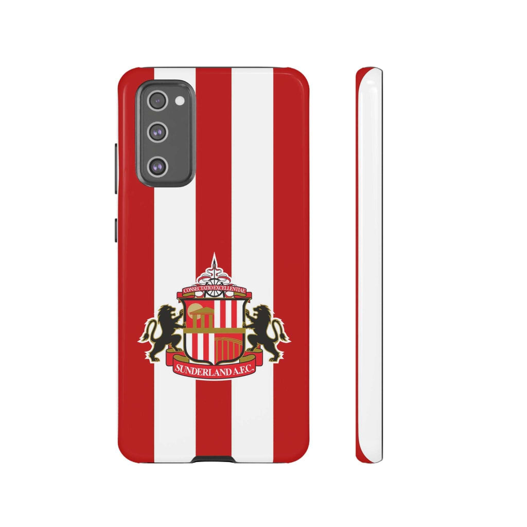 Sunderland FC red and white Samsung phone case with magnetic dual-layer protection and wireless charging compatibility
