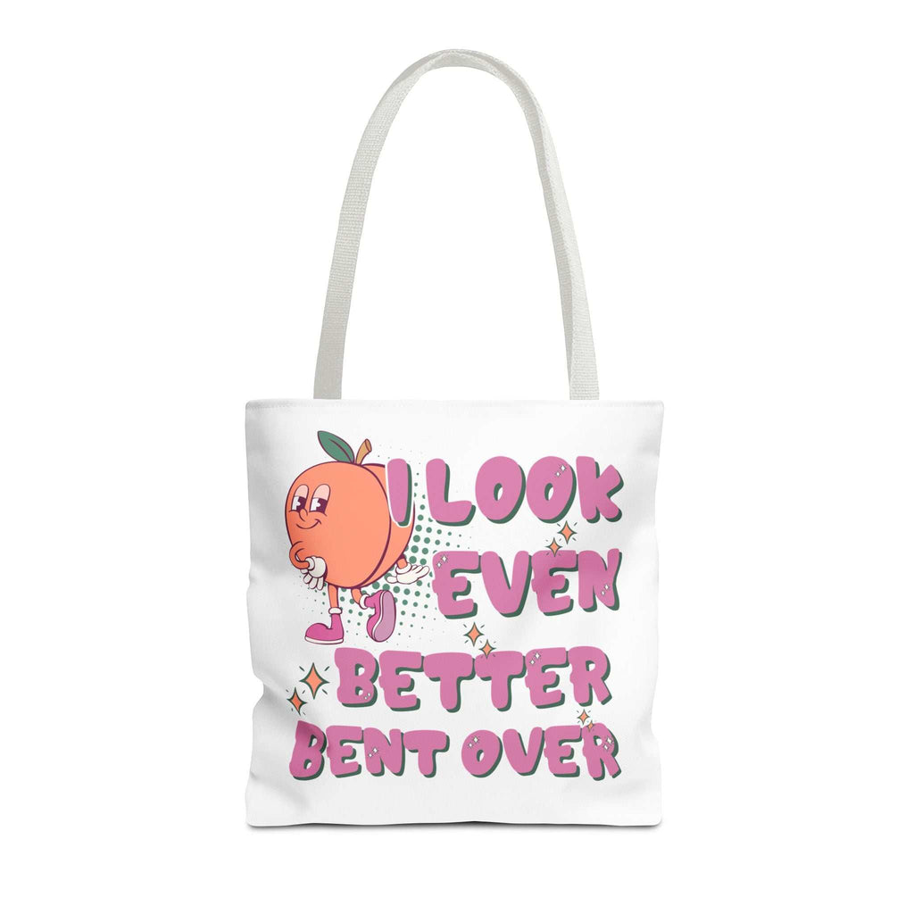 Even Better Bent Over Tote Bag with cheeky design and multiple handle colors