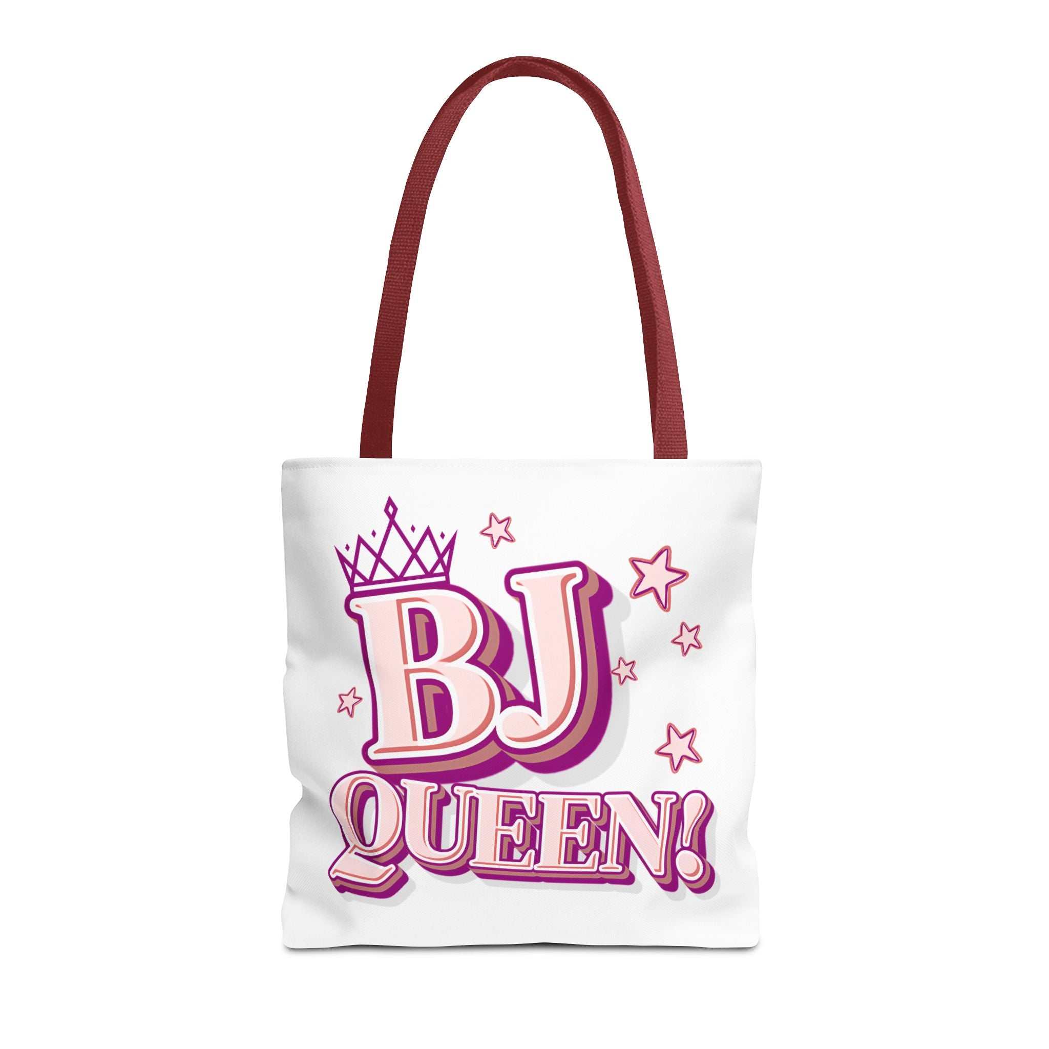 Cheeky BJ Queen Tote Bag with durable spun polyester and colorful handles for everyday use