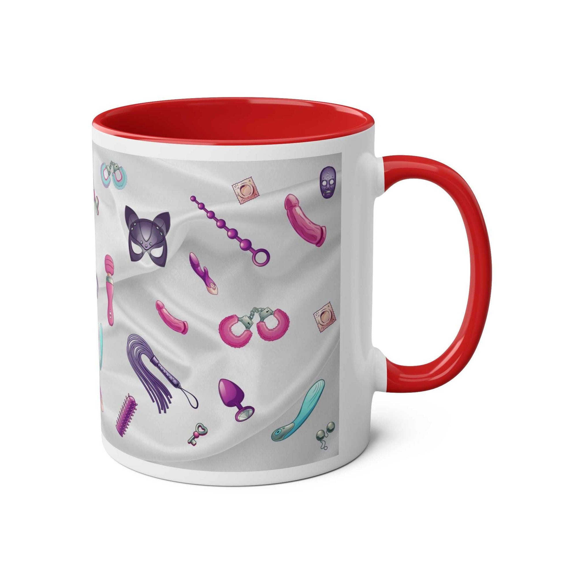 Colorful Fun Sex Toy Coffee Mug with playful design, perfect for starting conversations.