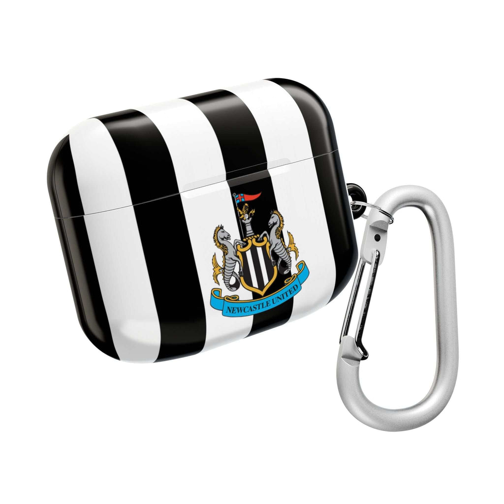 Newcastle United FC AirPods Pro protective case with black and white stripes and club crest