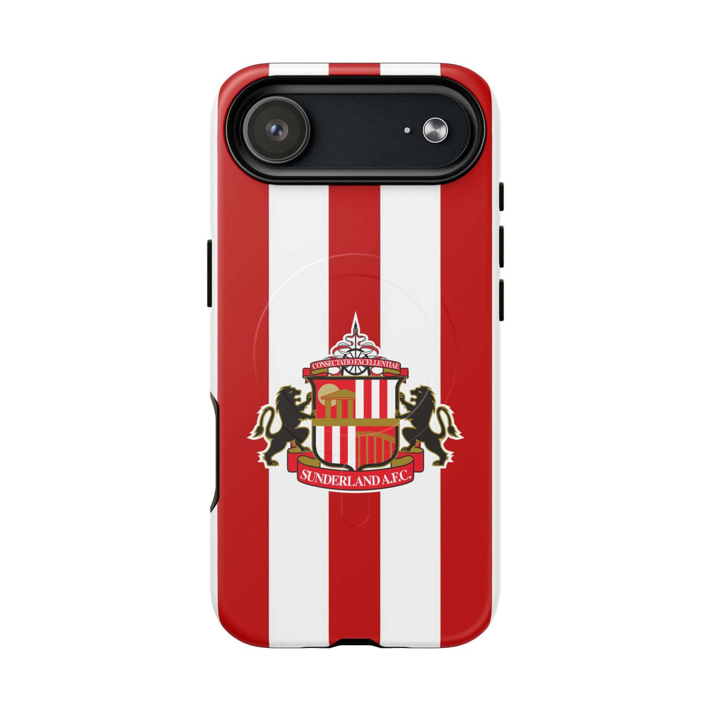 Sunderland FC MagSafe iPhone case with red and white team colors and official-inspired crest