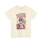 Woman wearing Bags Packed Flaps Waxed No Turning Back T-Shirt for travel and adventure