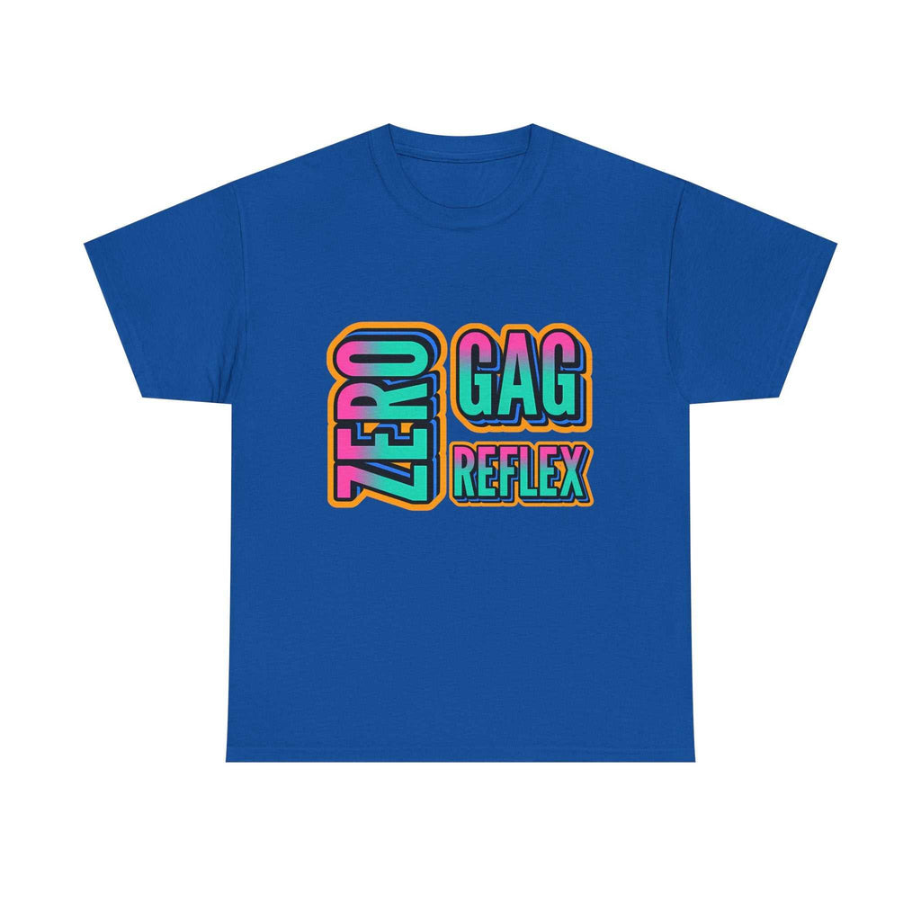 Zero Gag Reflex T-Shirt with bold humor, soft cotton fabric, and vibrant DTG print