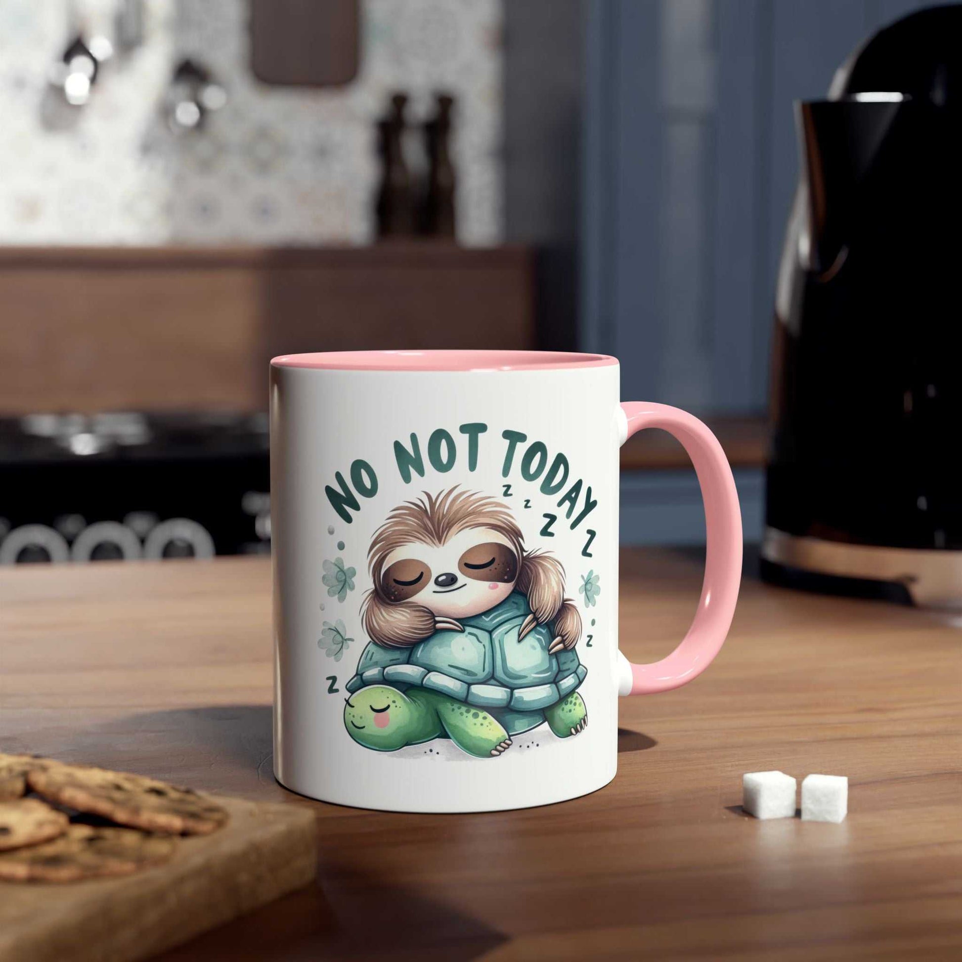 Cute sloth coffee mug with a whimsical design, perfect for gifts, available in 7 colors.