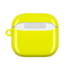 Yellow hard shell protective case for AirPods and AirPods Pro with glossy finish and wireless charging compatibility