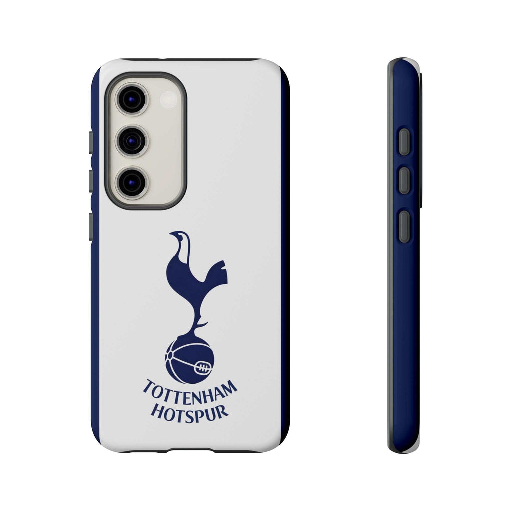 Tottenham FC magnetic Samsung phone case with white and navy colors and shock-absorbing dual-layer protection