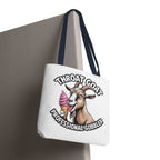 Professional Gobbler Funny Tote Bag with cheeky design, multiple sizes, durable spun polyester, and colorful handles for everyday use