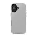 Silver iPhone Magsafe Phone Case with dual-layer protection and shock-absorbing TPU lining